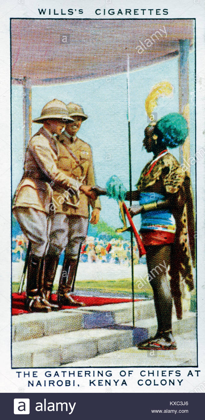 The Reign of King George V - The gathering of Chiefs at Nairobi Kenya colony 1928 Stock Photo
