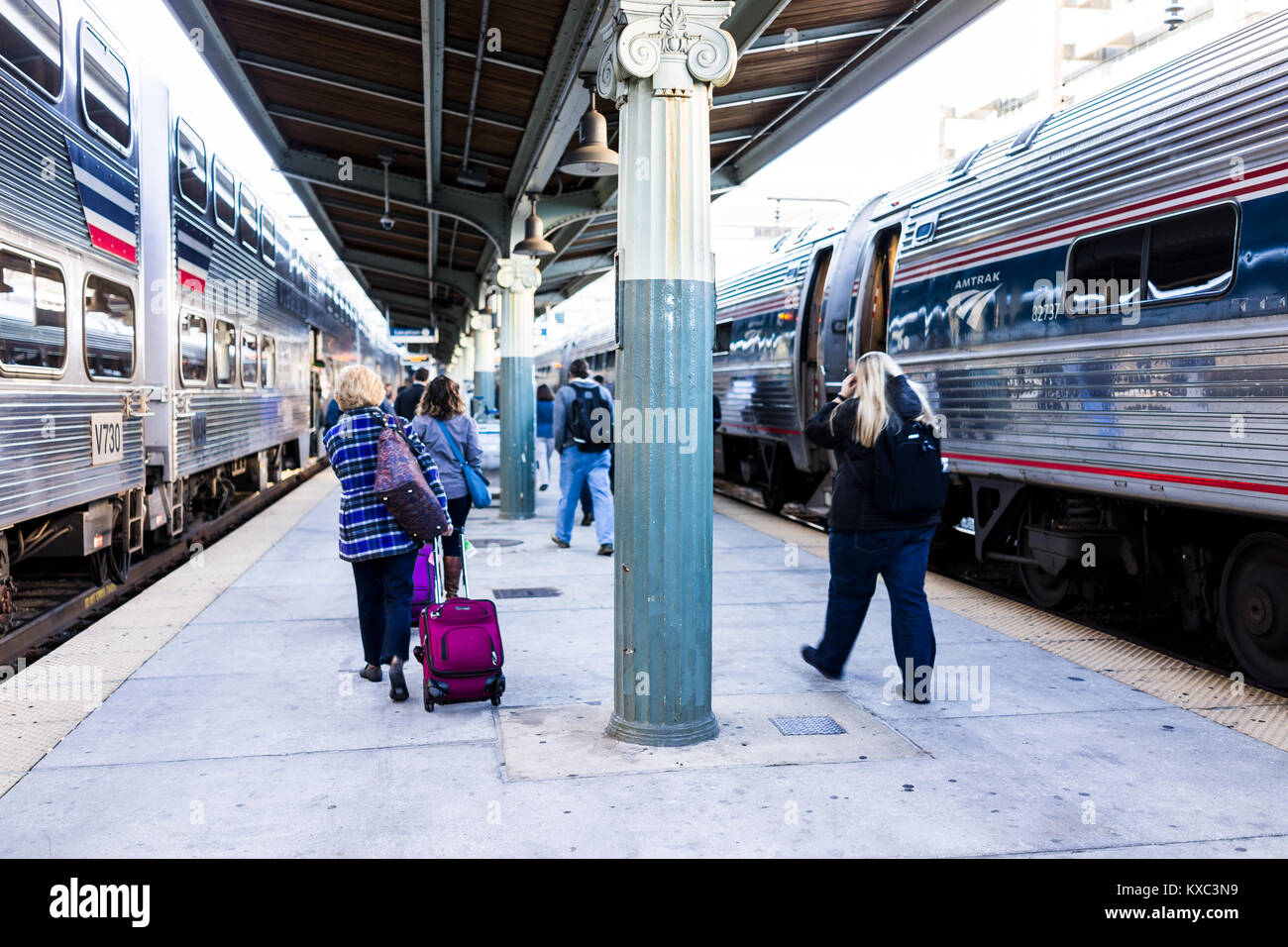 Washington DC, USA October 27, 2017 Union station railway platform
