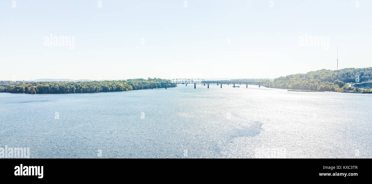 Patapsco river panorama with highway bridges during day in Baltimore, Maryland, USA Stock Photo