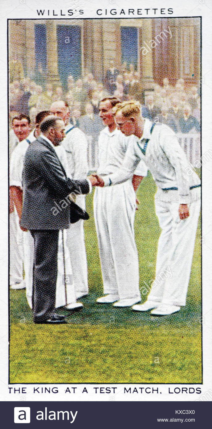 The Reign of King George V - The King at the 2nd cricket Test match between England v Australia Lord's 1934 Stock Photo
