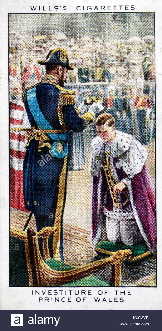 The Reign of King George V - Investiture of the Prince of Wales  at Carnarvon Castle 1911 Stock Photo