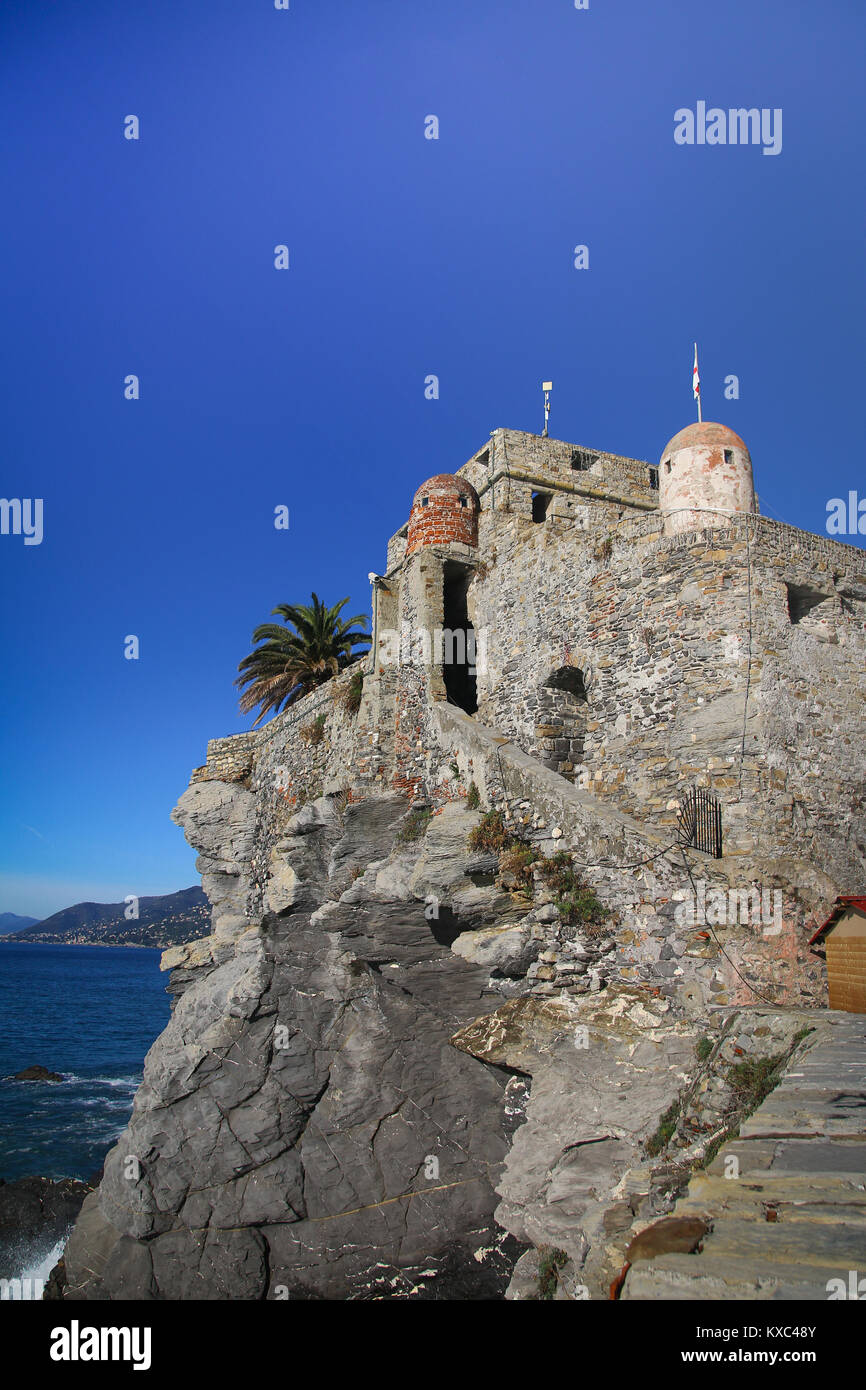 The Dragon Castle in Camogli, Liguria, Italy Stock Photo