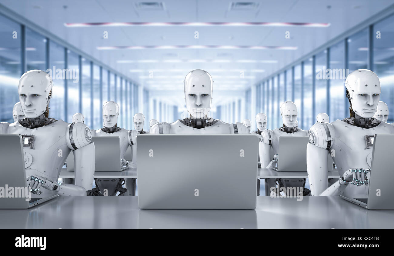 3d rendering humanoid robots working hi-res stock photography and ...