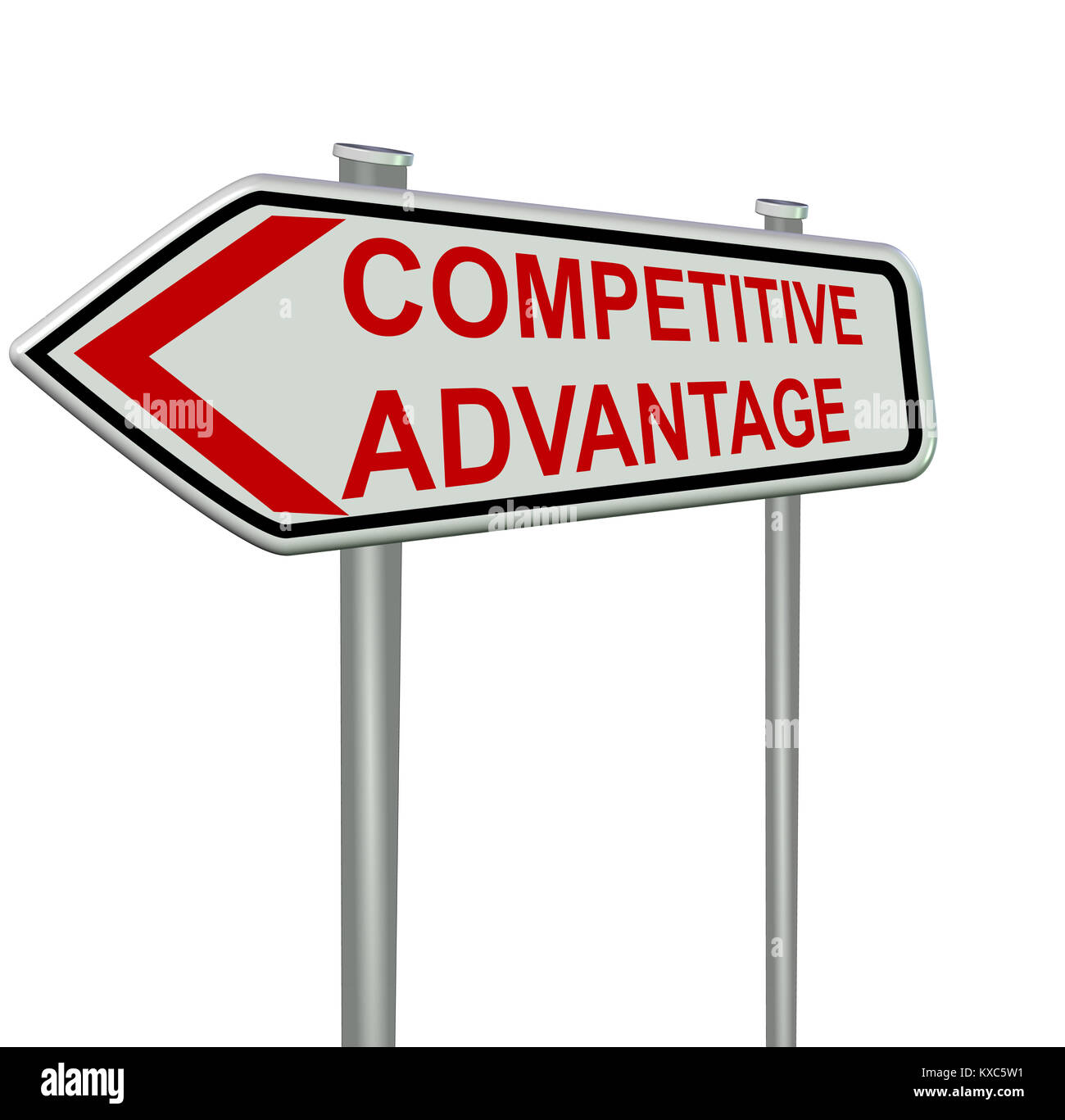 competitive advantage sign symbol red text - 3d rendering Stock Photo