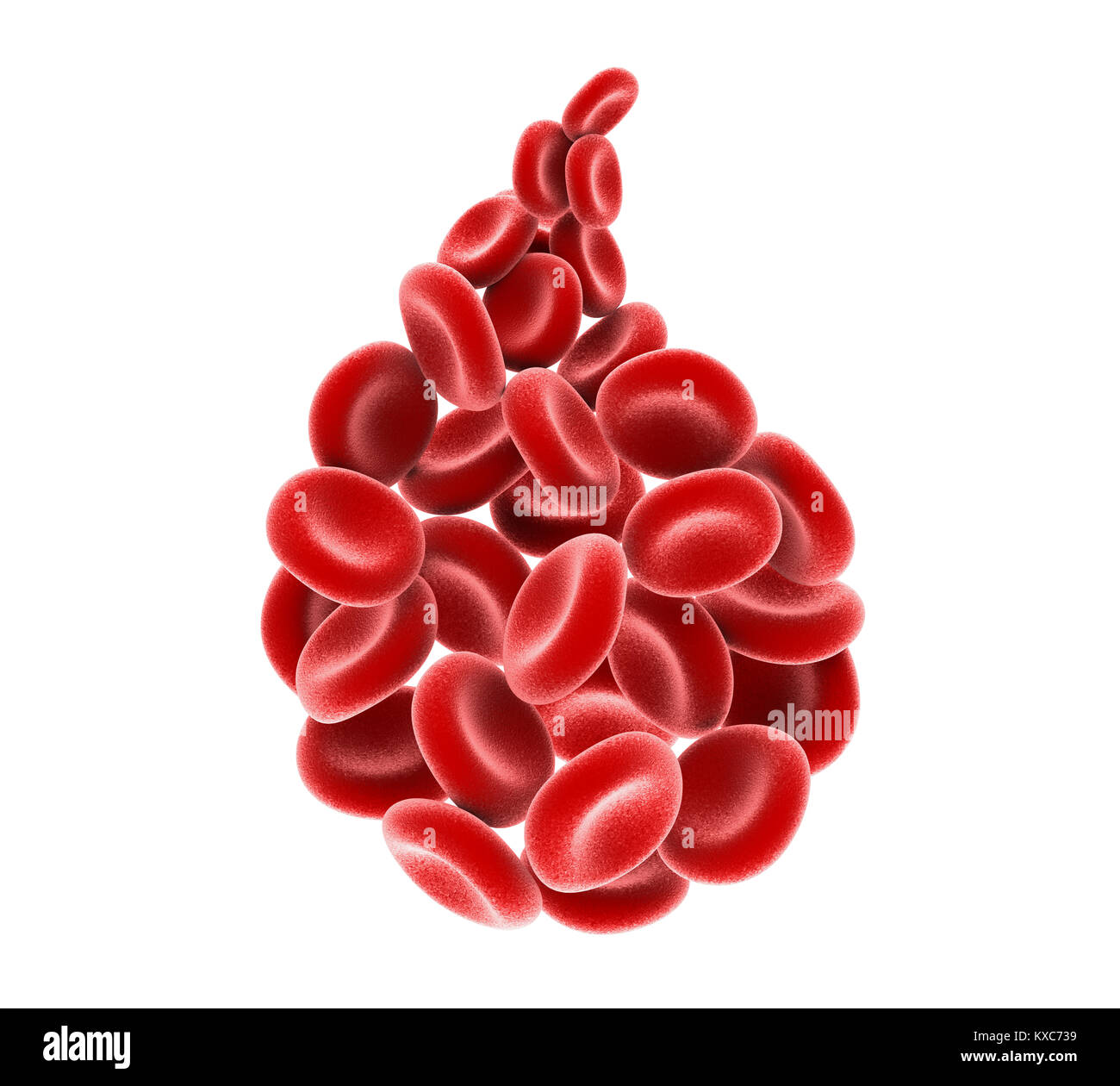 Drop of Red Blood Cells Isolated Stock Photo