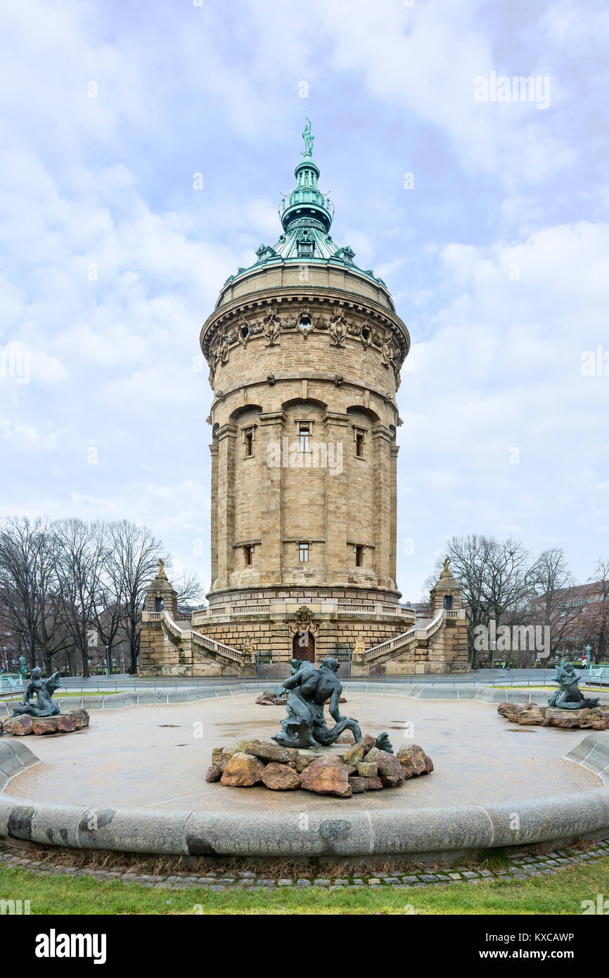 Wasserturm, an Old Water Tower in Mannheim, Germany Stock Photo