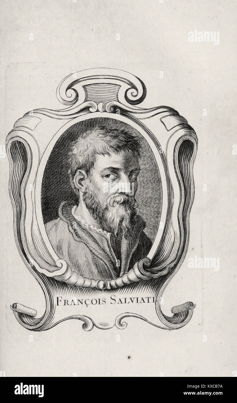 Portrait of painter Francesco Salviati French engraving 18h century