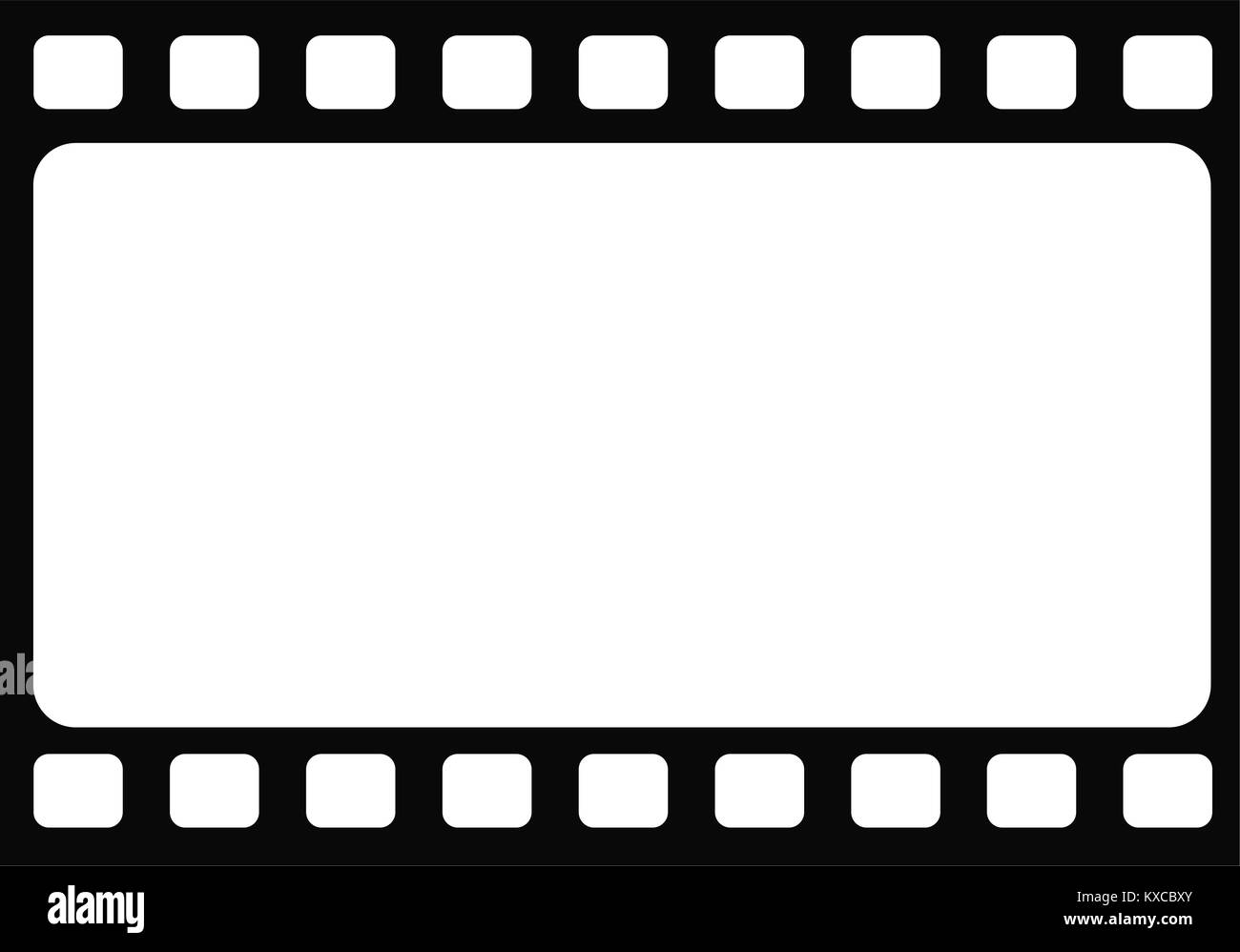 The seamless horizontal blank traditional retro film frame template background Stock Vector