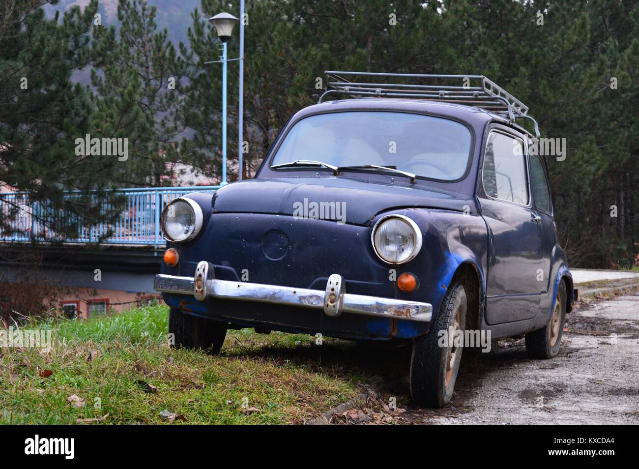 small blue car Stock Photo