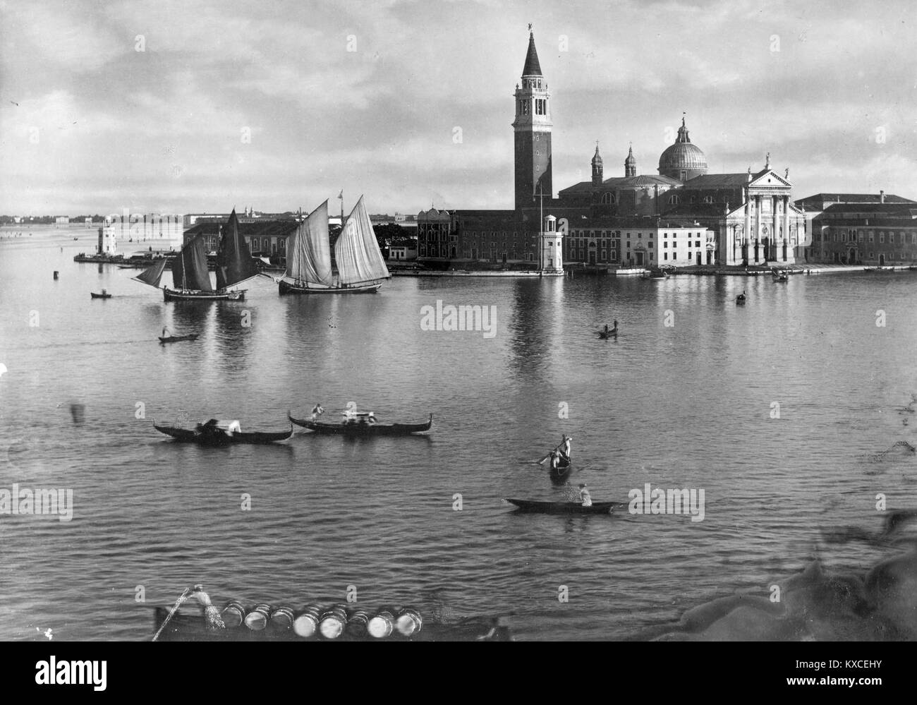 Venice, Italy - panorama from an 17th century Engraving. Venetia
