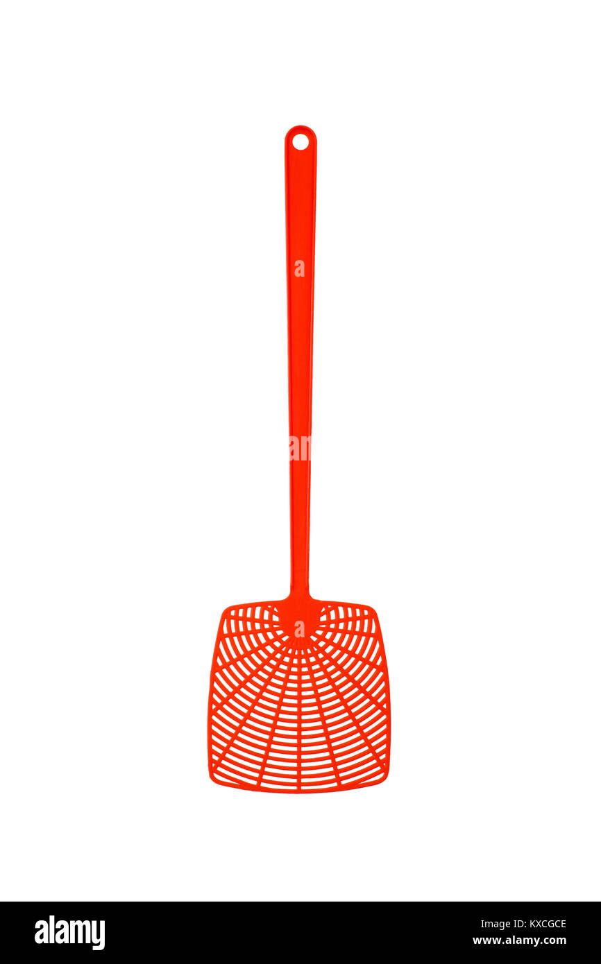 Fly swatter isolated on white with copy space Stock Photo - Alamy