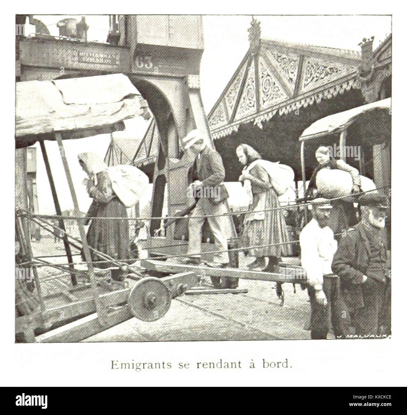 Emigrants Historical photograph showing emigrants aboard a ship during a ...