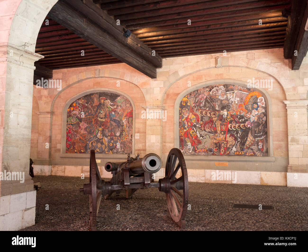 Frescos and canton of Geneva Old Arsenal Stock Photo