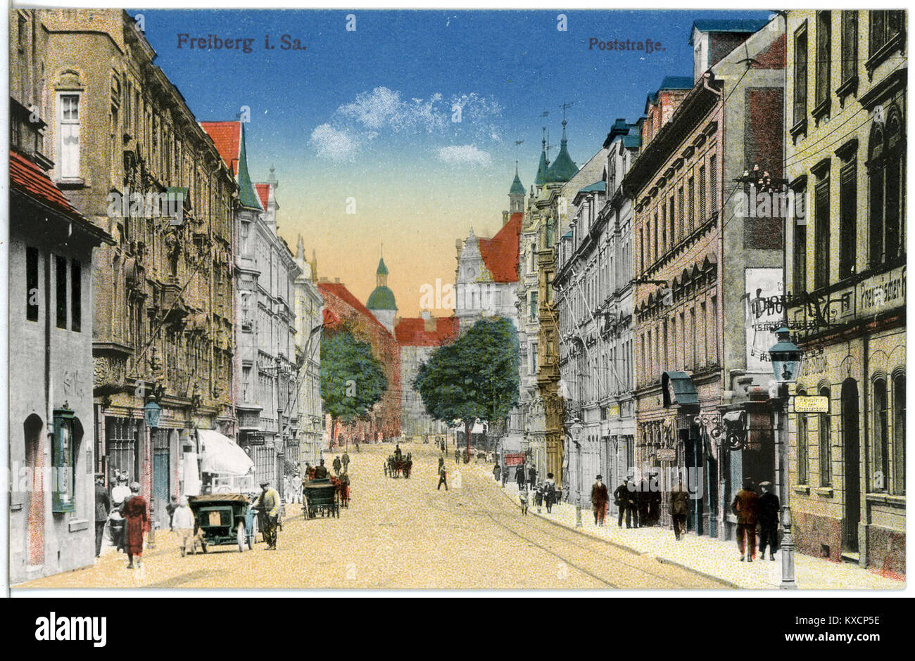 20193-Freiberg-1916-Poststraße-Brück & Sohn Kunstverlag Stock Photo