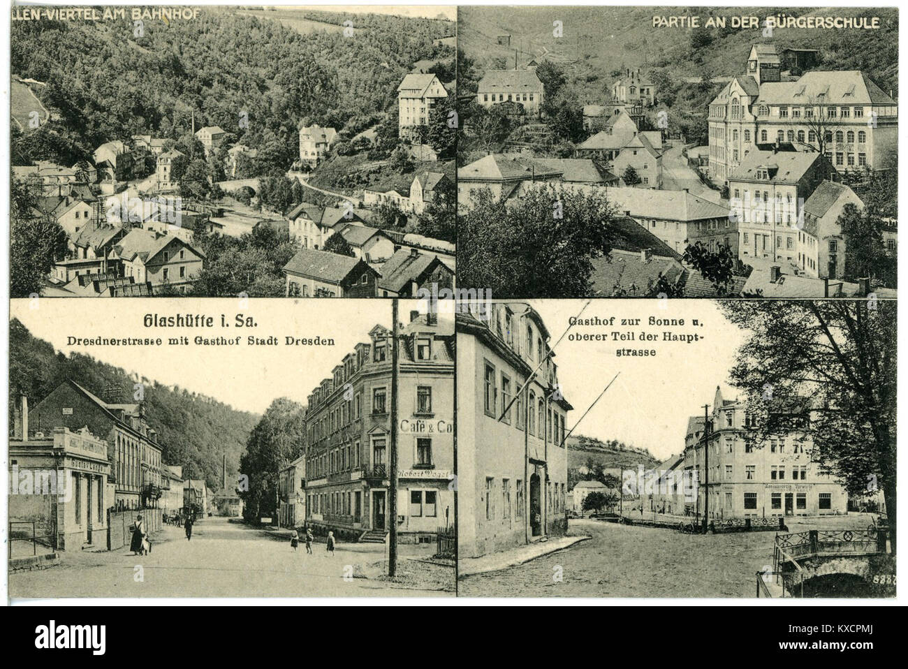 20570-Glashütte-1917-verschiedene Stadtansichten-Brück & Sohn Kunstverlag Stock Photo