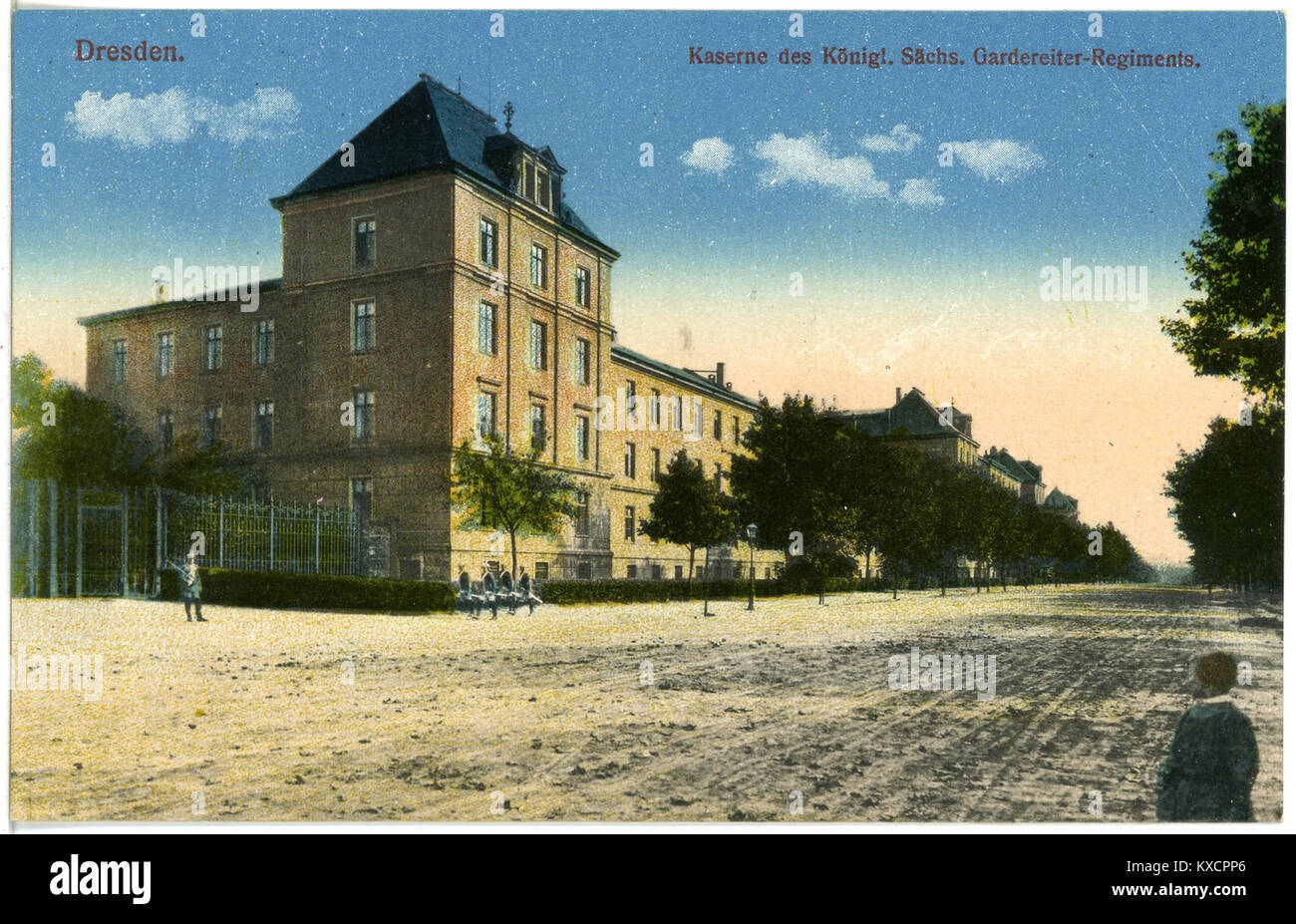 20603-Dresden-1917-Kaserne des Königlich Sächsischen Gardereiter-Regiments-Brück & Sohn Kunstverlag Stock Photo