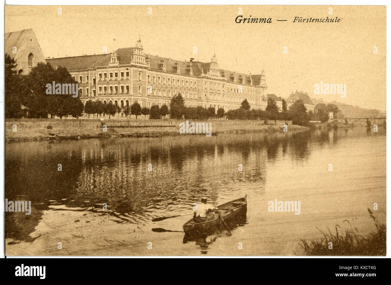 21380-Grimma-1919-Fürstenschule-Brück & Sohn Kunstverlag Stock Photo