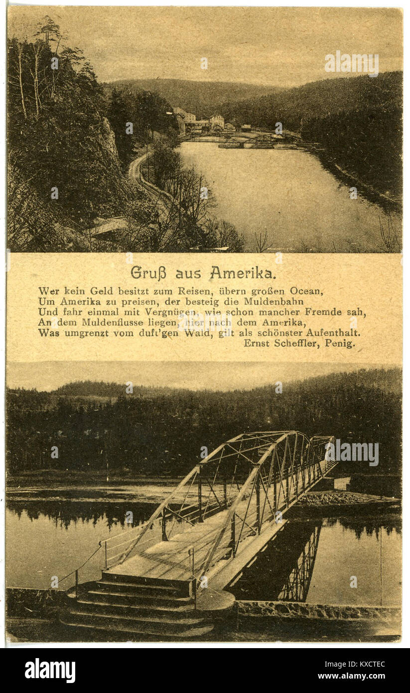 21598-Amerika-1920-Blick auf Amerika und die Zschopaubrücke-Brück & Sohn Kunstverlag Stock Photo