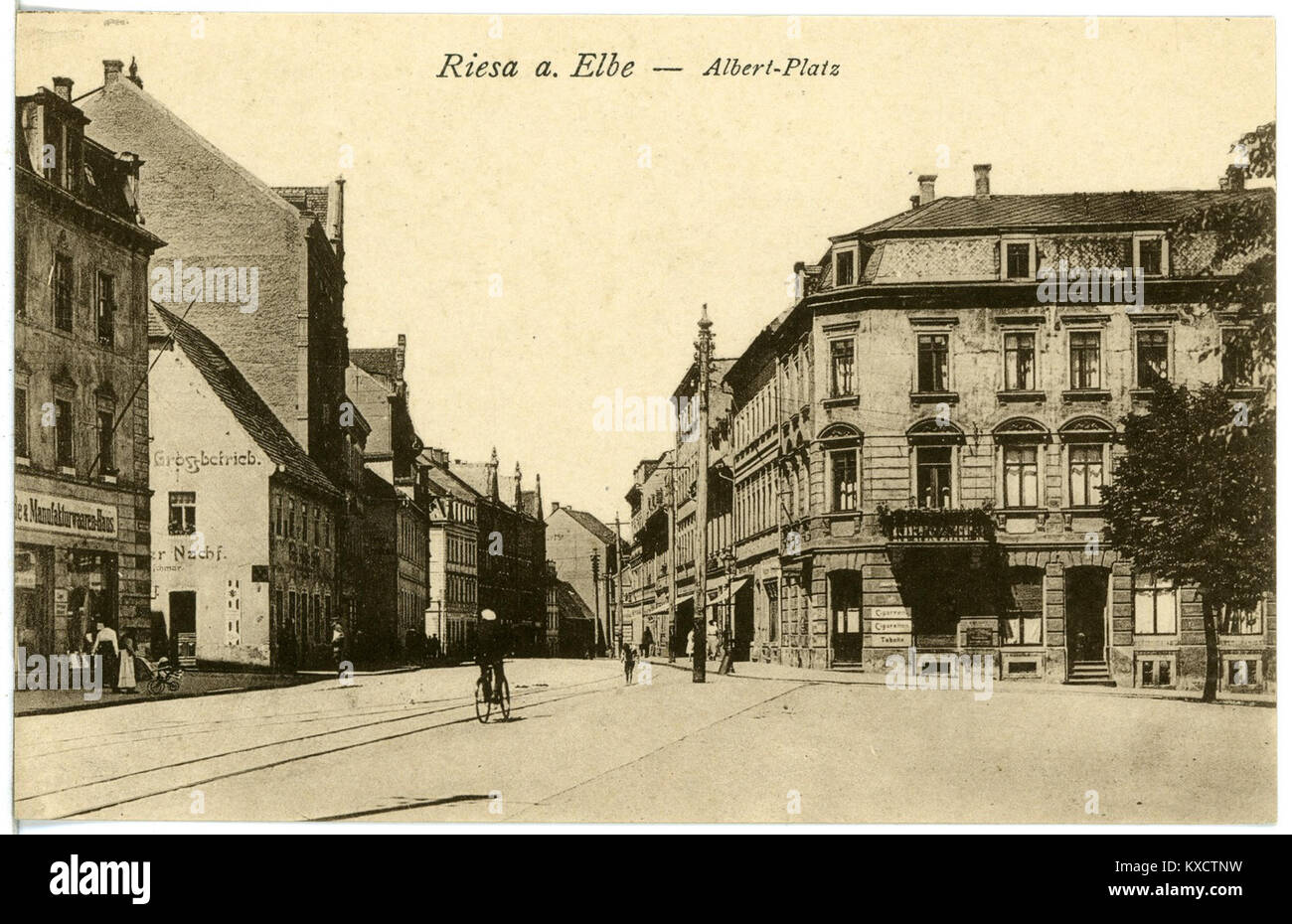 21734-Riesa-1920-Albertplatz-Brück & Sohn Kunstverlag Stock Photo