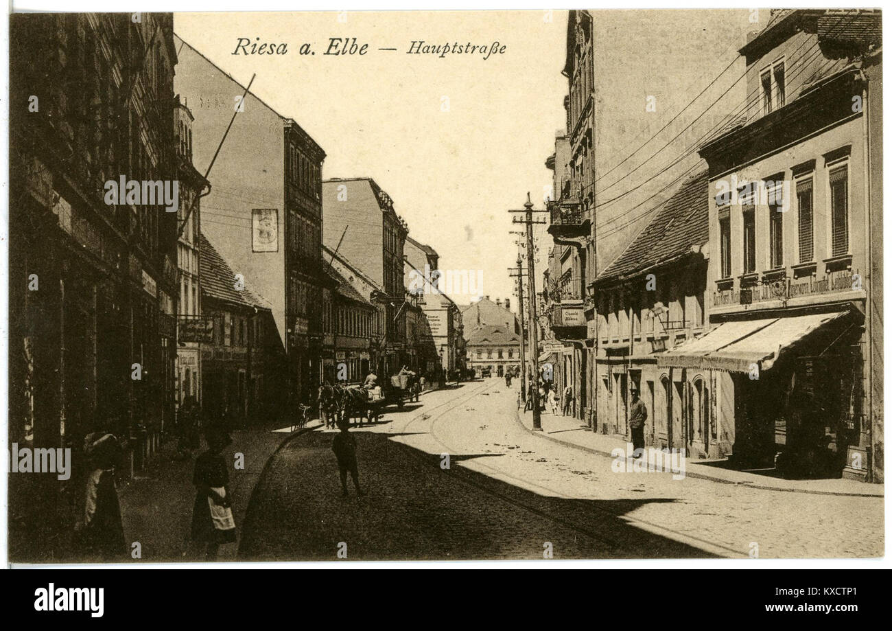 21735-Riesa-1920-Hauptstraße-Brück & Sohn Kunstverlag Stock Photo