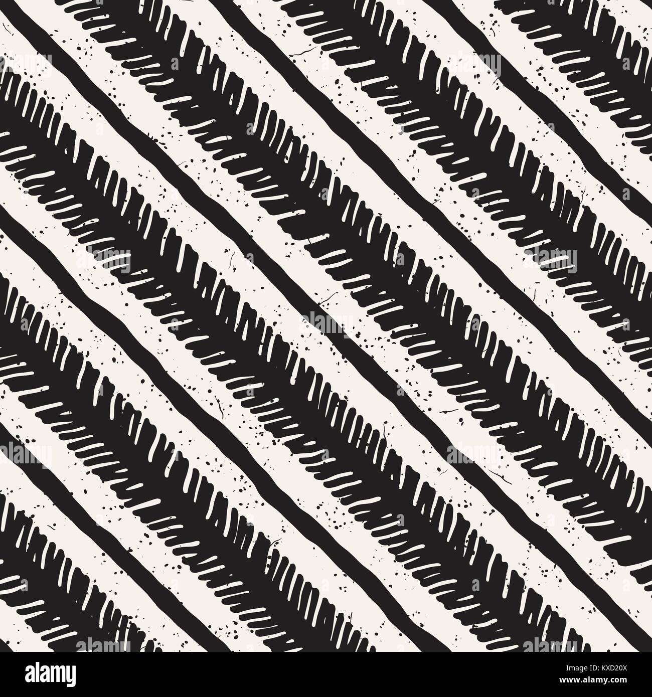 Seamless pattern with hand drawn brush strokes. Ink doodle grunge ...