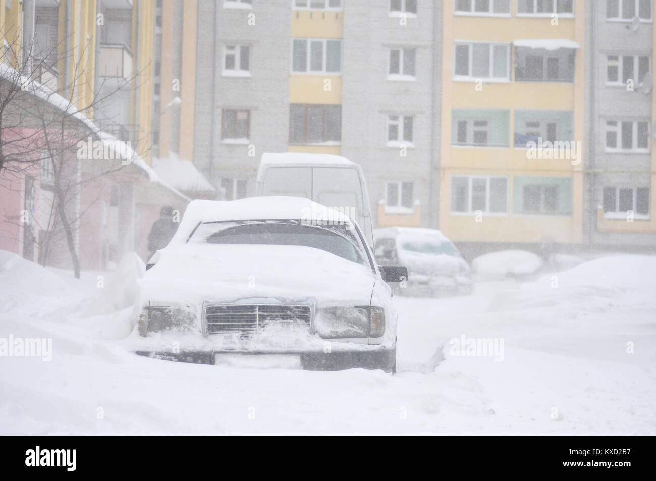 Cars Blocked By Snow Snow Covered Street Snow Paralysis Of Traffic