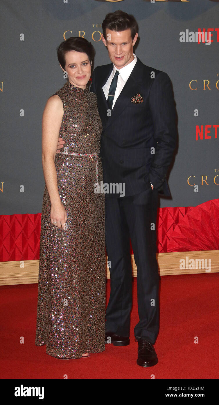 Nov 21, 2017 - Claire Foy and Matt Smith attending ‘The Crown’ Season 2