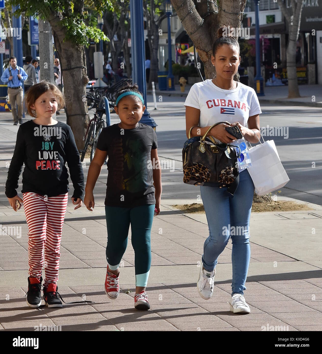 Christina Milian goes to Flame Broiler with her daughter and