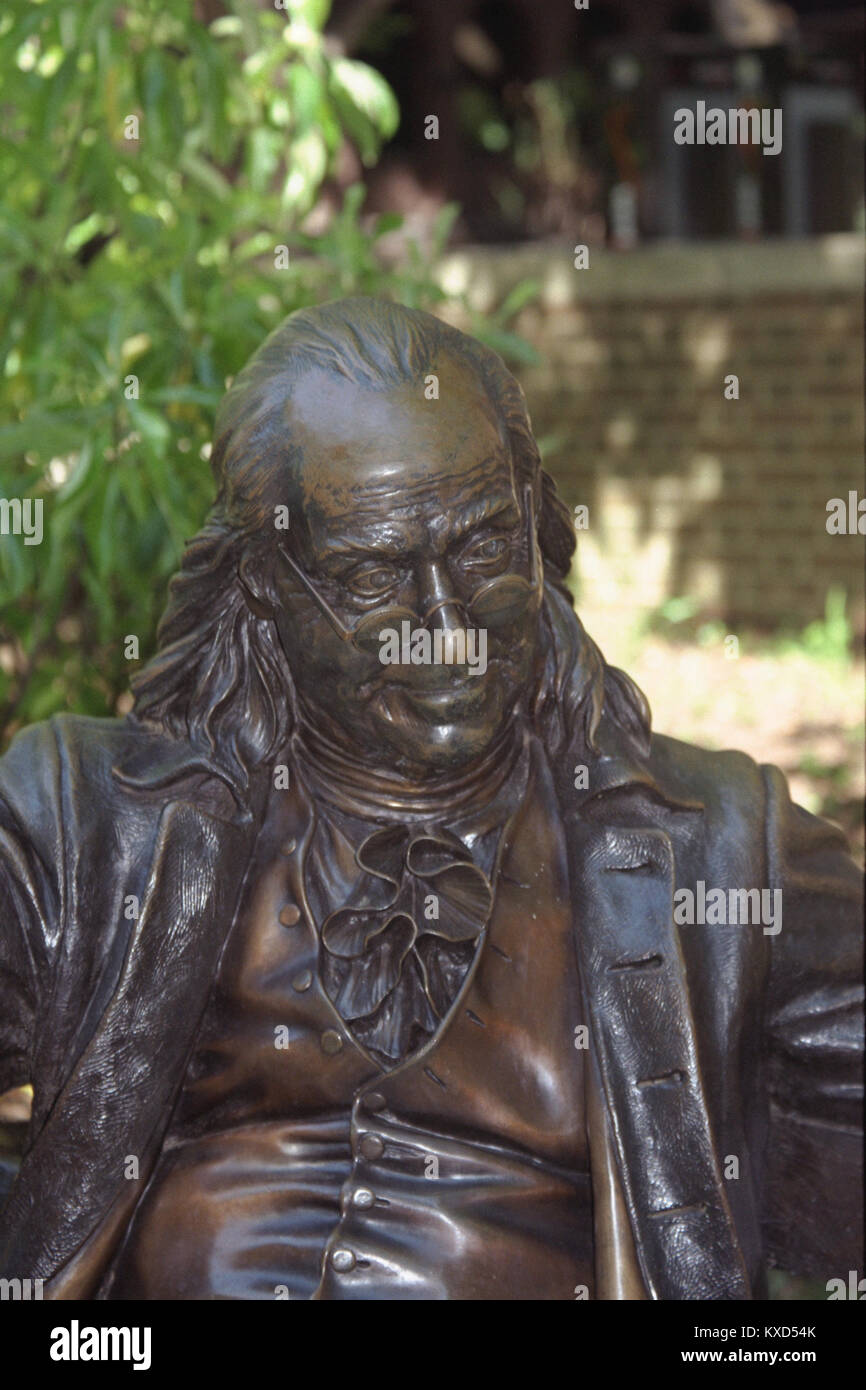 Benjamin Franklin statue on University of Pennsylvania campus Stock Photo