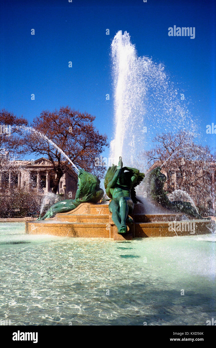 Swann Memorial Fountain in Logan Circle, Logan Square, Philadelphia, Pennsylvania Stock Photo