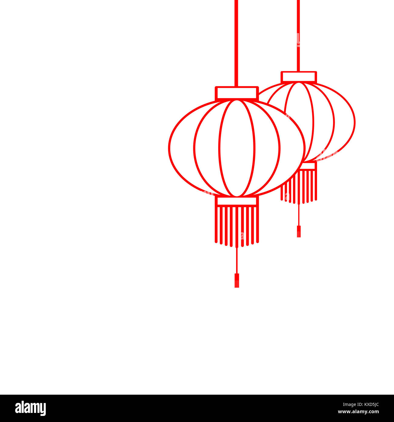 Chinese lanterns Vector illustration Stock Photo - Alamy
