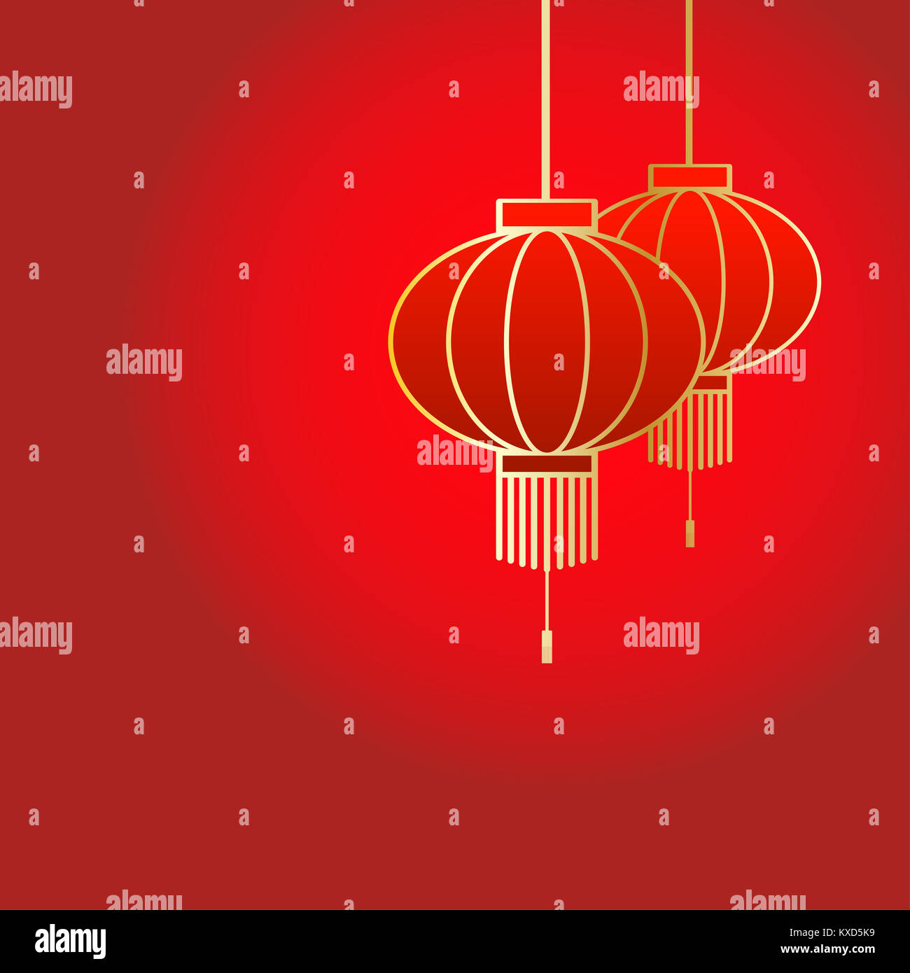 Chinese lanterns Vector illustration Stock Photo - Alamy