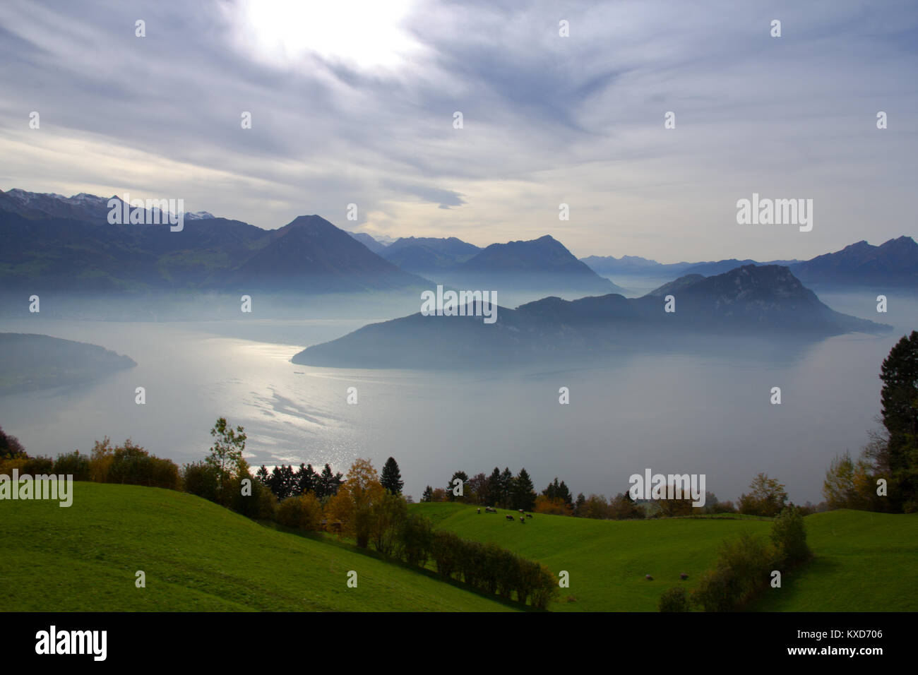 Fog over lake lucerne hi-res stock photography and images - Alamy