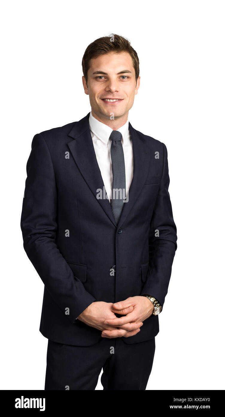 smiling businessman isolated on white background Stock Photo - Alamy