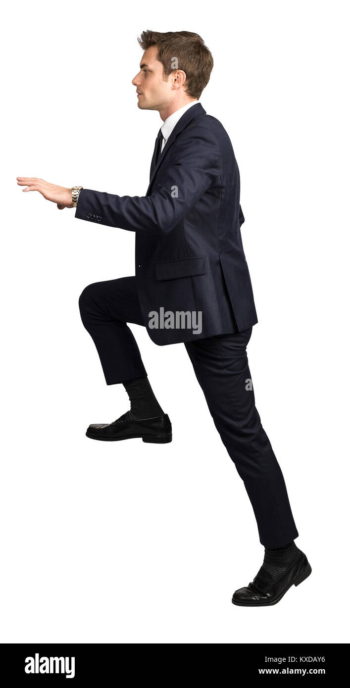 Man worker on step Cut Out Stock Images & Pictures - Alamy