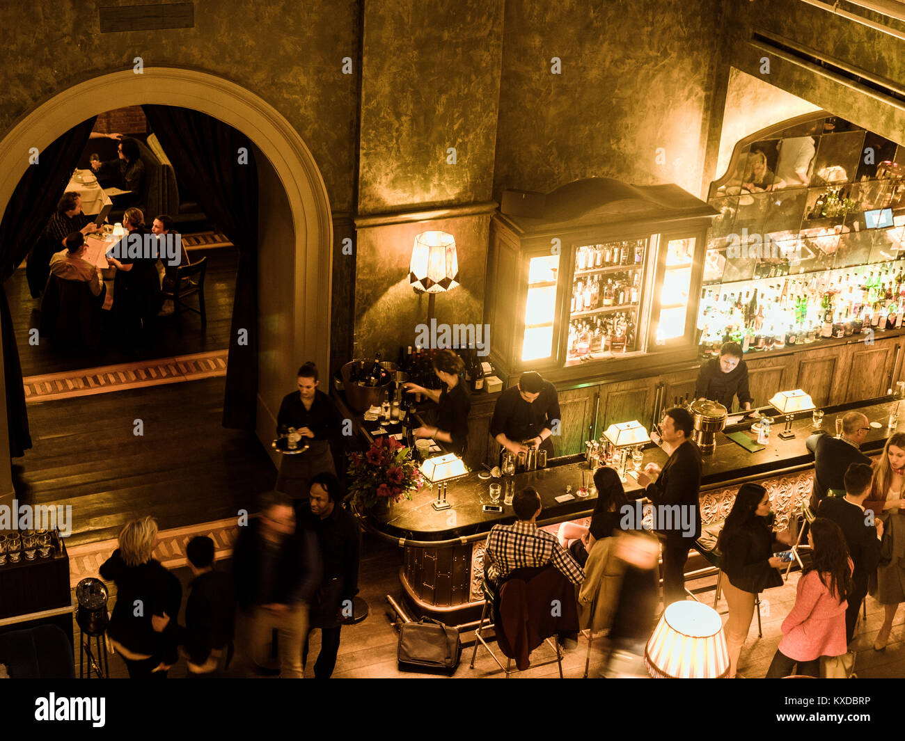People in Bar room at Beekman Hotel, New York, USA Stock Photo