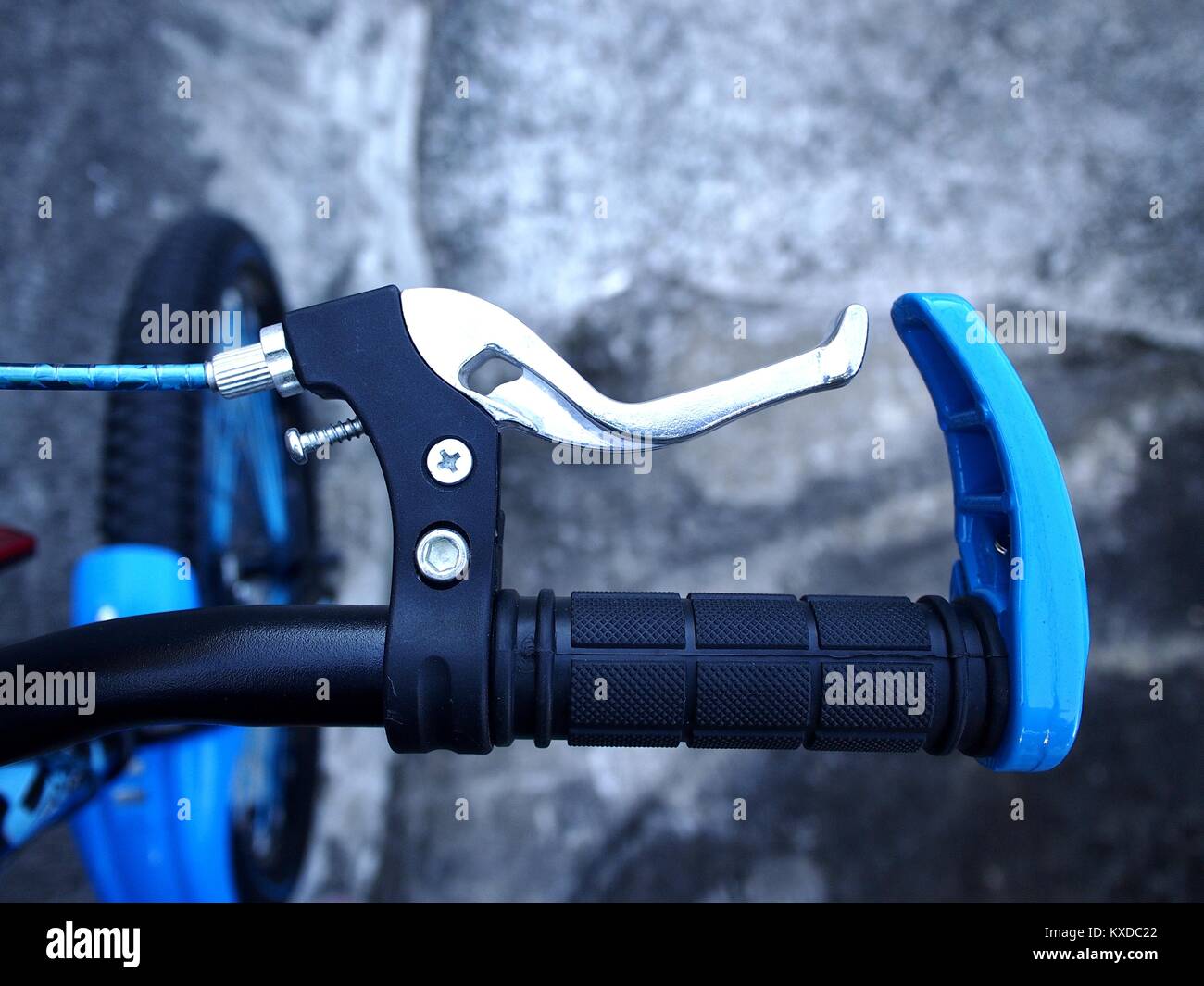 Photo of a handle bar and brake lever of a bicycle Stock Photo Alamy