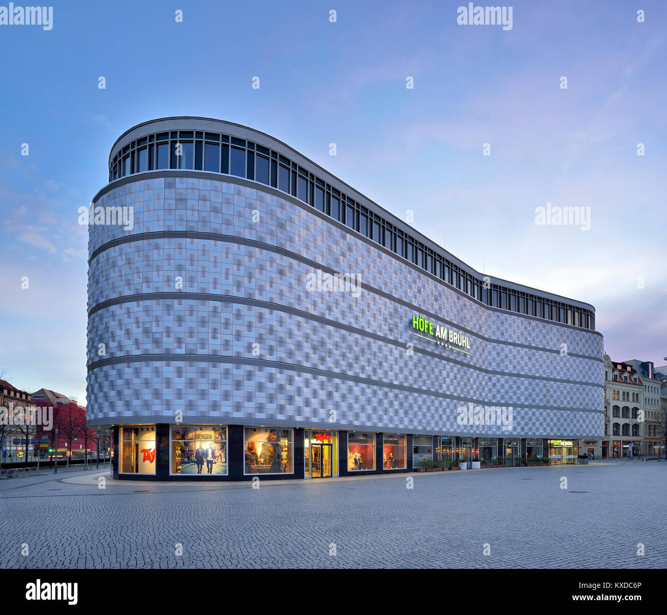 Shopping mall Höfe am Brühl,called Blechbüchse,Richard-Wagner-Platz,Leipzig,Saxony,Germany Stock Photo