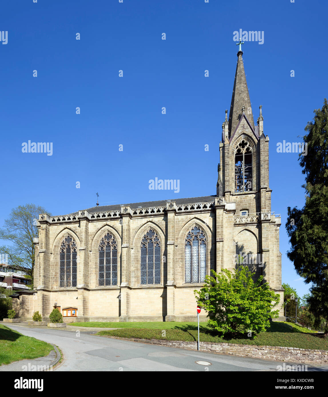 Evangelical Lutheran town church or Christuskirche,Bad Pyrmont,Lower Saxony,Germany Stock Photo