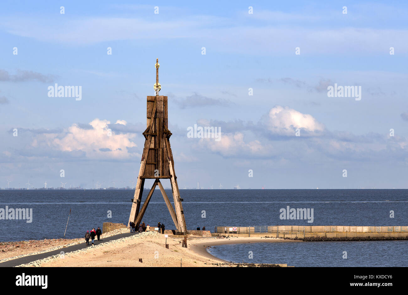 Kugelbake,mouth of the Elbe into the North Sea,landmark of the city of Cuxhaven,Lower Saxony,Germany Stock Photo