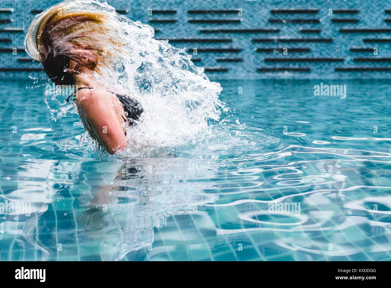 Photo of Girl on a Swimming Pool of a Resort Stock Photo