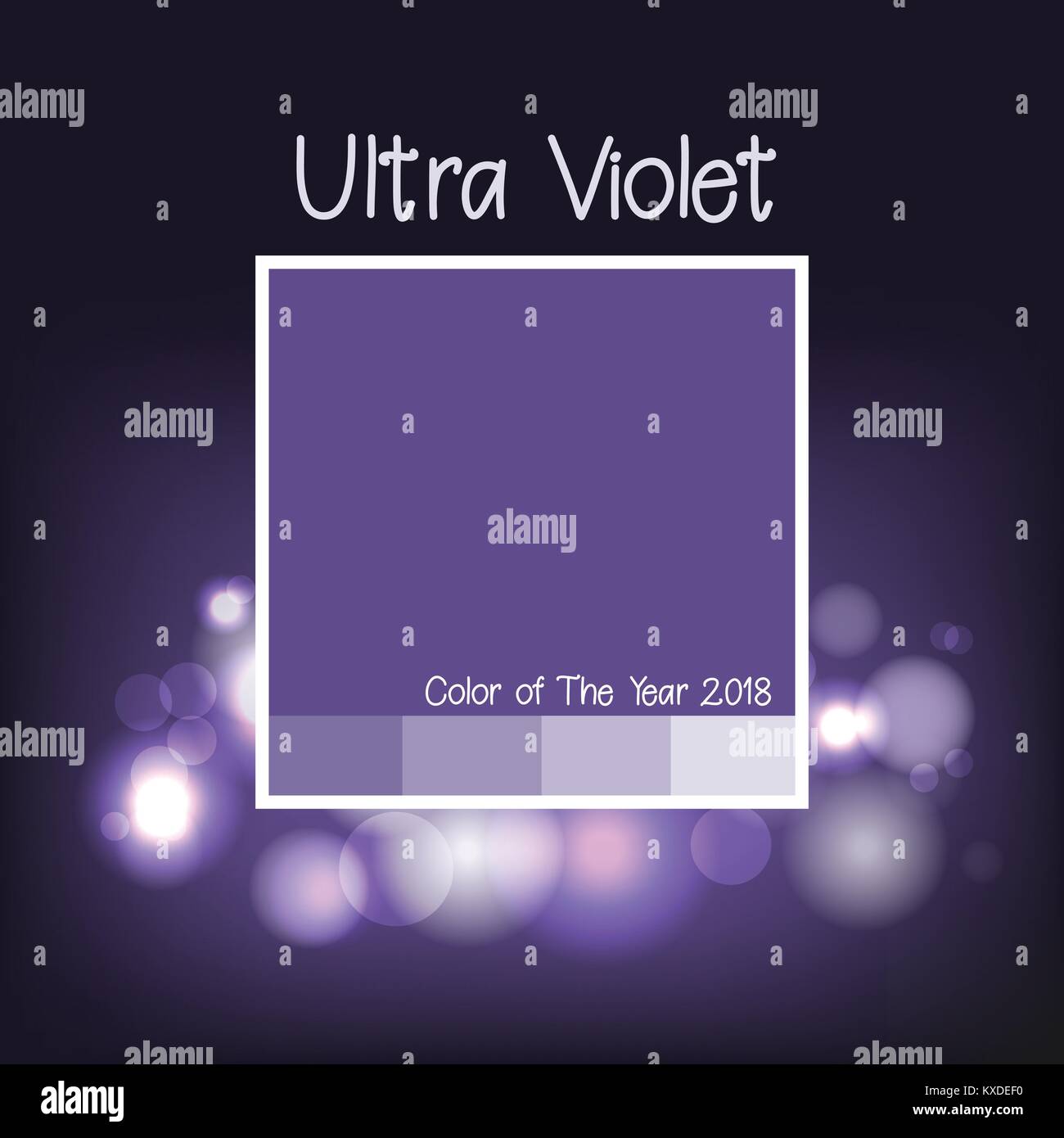 Ultra Violet color background. Trend color of year 2018. Abstract background with ultra violet color pattern. Vector illustration with bokeh and dark  Stock Vector