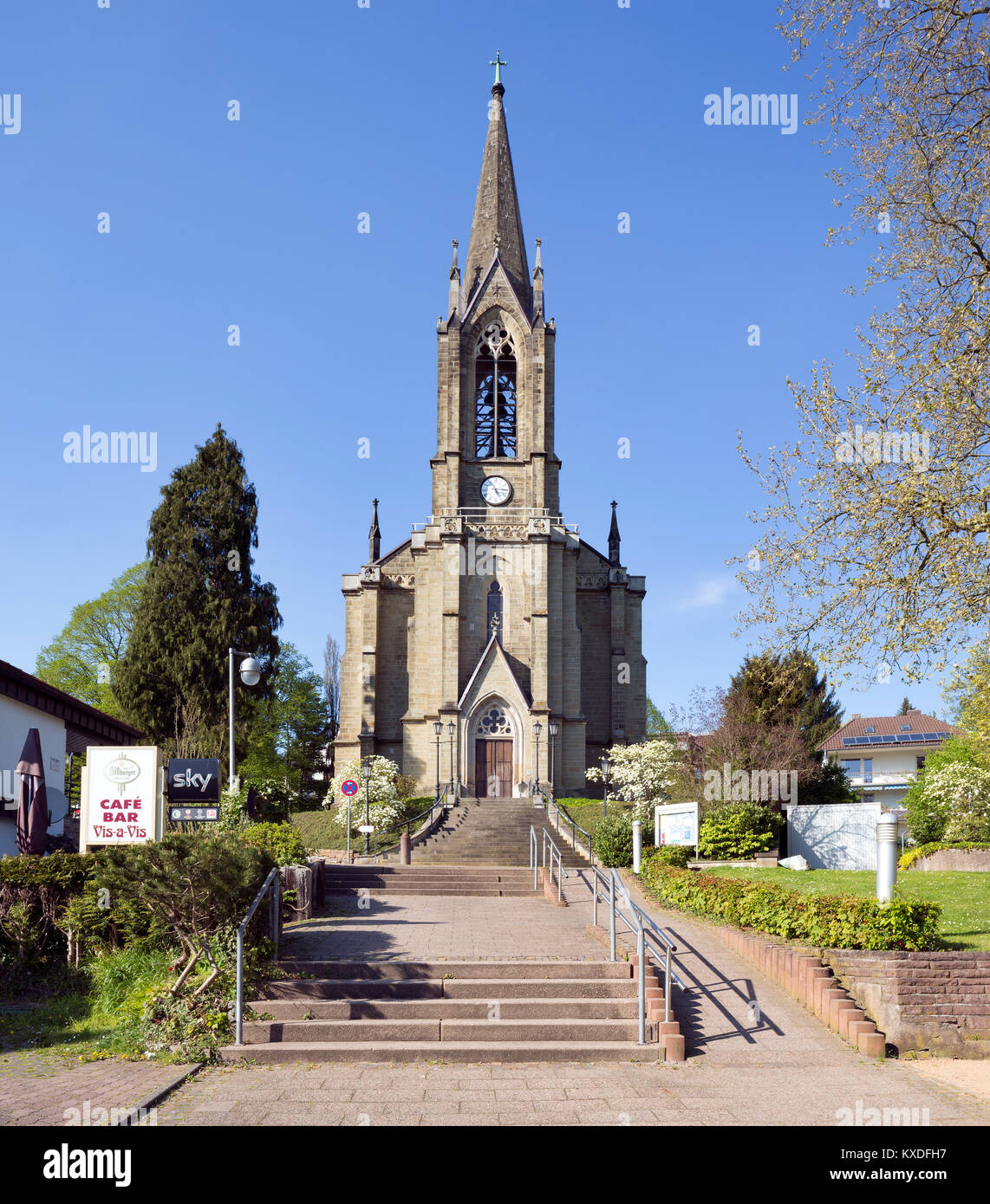 Evangelical Lutheran town church or Christuskirche,Bad Pyrmont,Lower Saxony,Germany Stock Photo