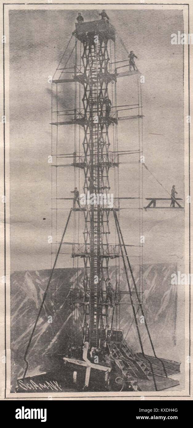 Lampé's tower extended with Gang ways out in both directions Stock Photo