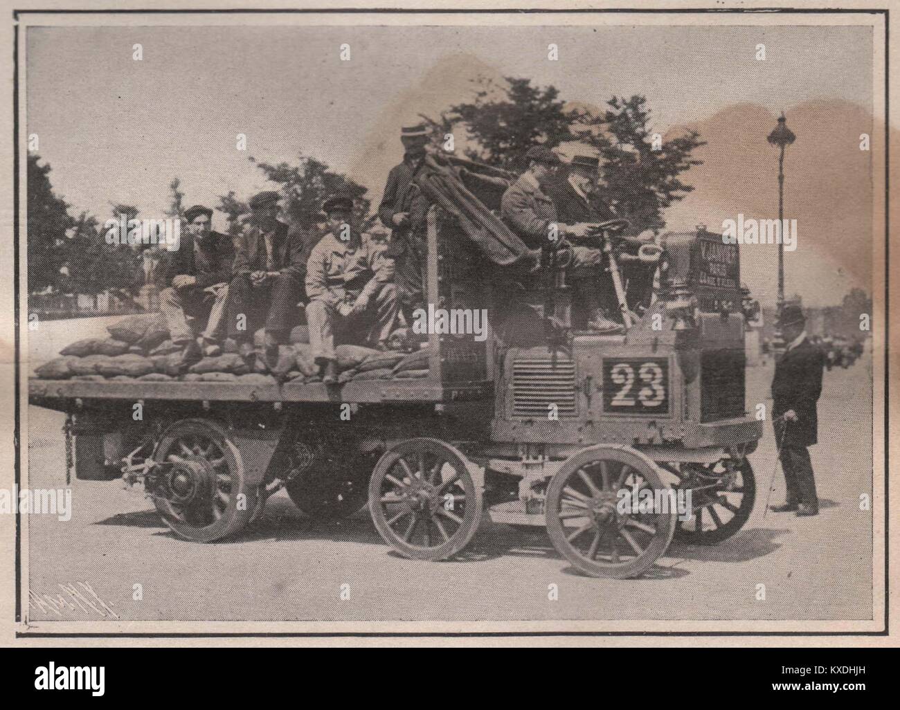 The 3-Cylinder, 24-Horse-Power Janvier Truck, Fitted with Novel Steering Bogie Stock Photo