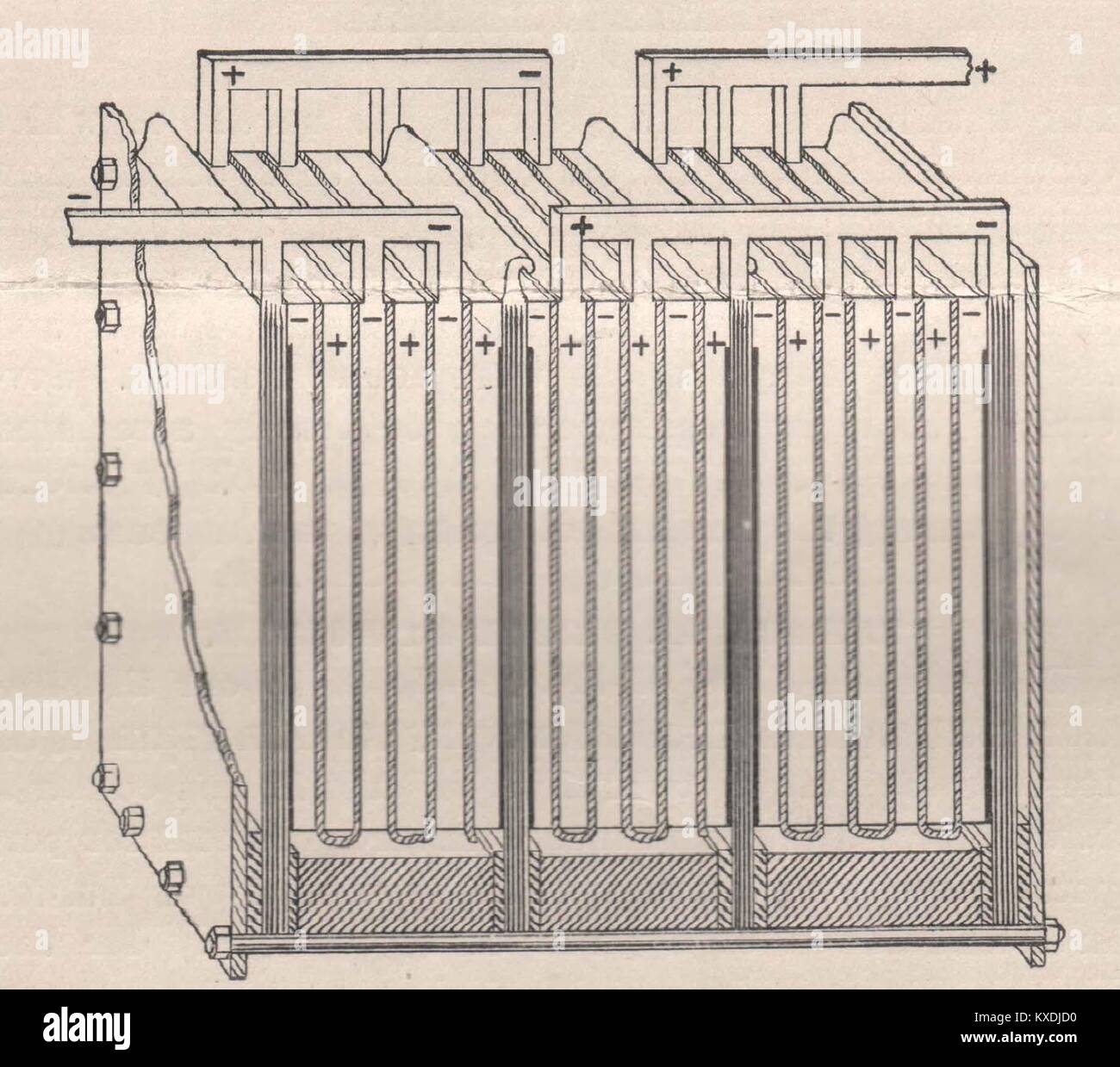 Diagram showing method of Assembling Battery Stock Photo - Alamy