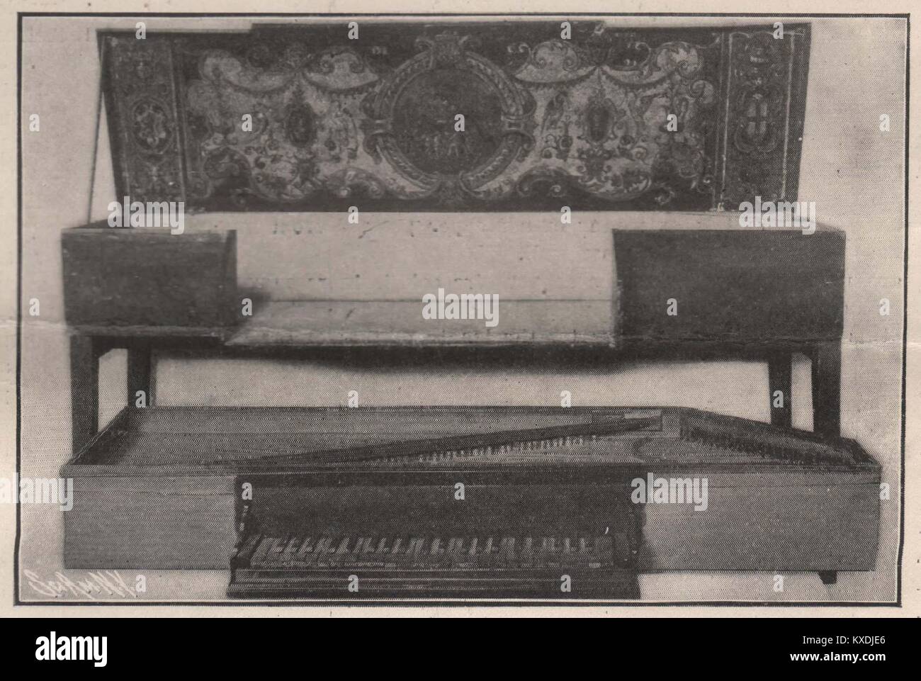 Virginal and Case (XVI. Century) Stock Photo