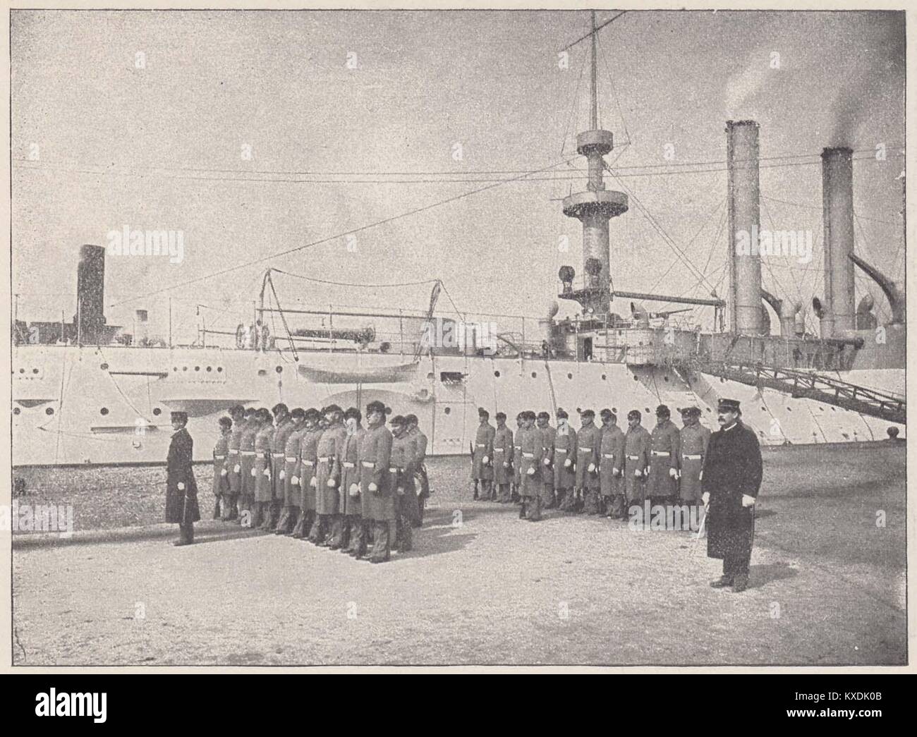 Marines - These men are from the Brooklyn, which is moored alongside Stock Photo