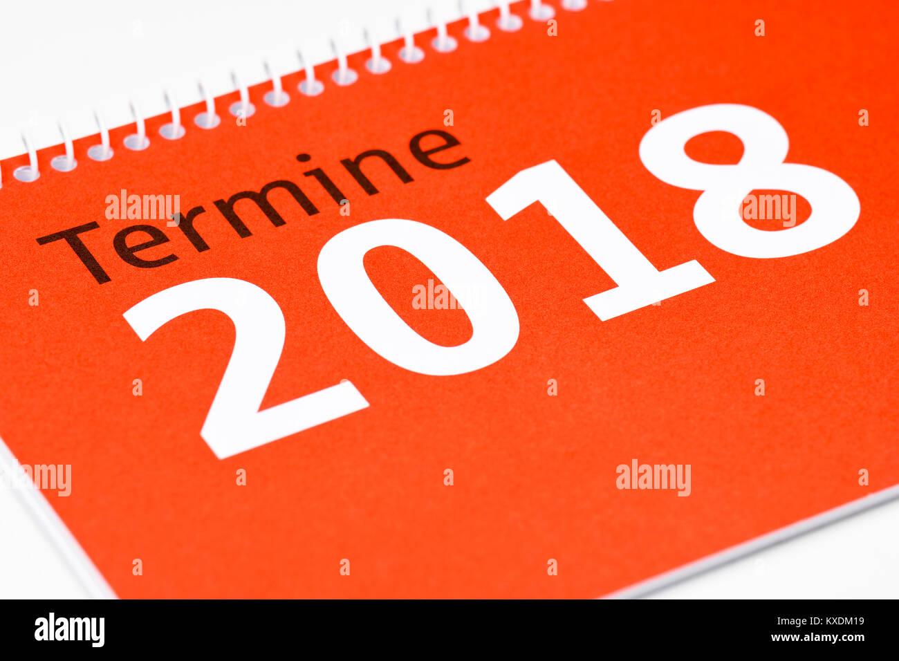 German Red Diary, Dates 2018 Stock Photo