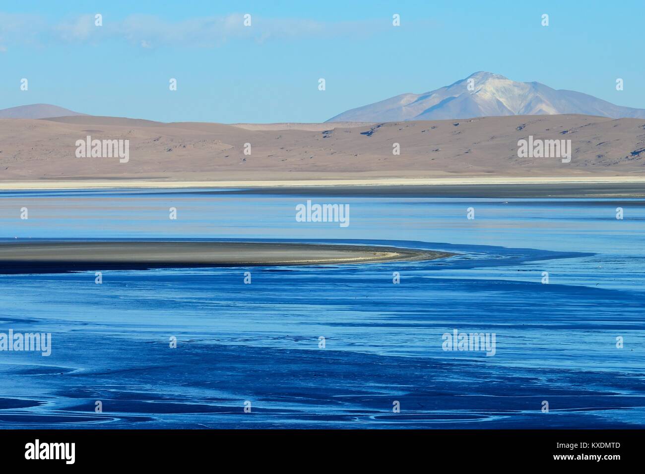 Lagoon on the Altiplano, Reserva Nacional de Fauna Andina Eduardo Abaroa, Sur Lípez, Potosí, Bolivia Stock Photo